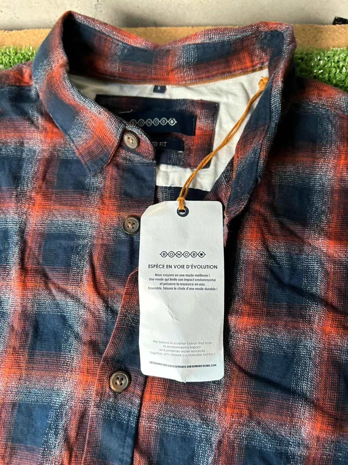 Bonobo relaxed fit bruin blauw geruite overhemd – photo 7
